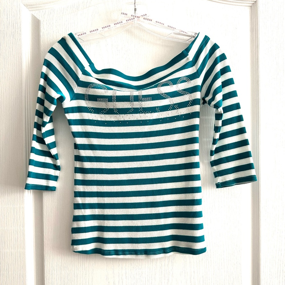 GUESS STRIPED WOMEN’S TOP - SIZE S